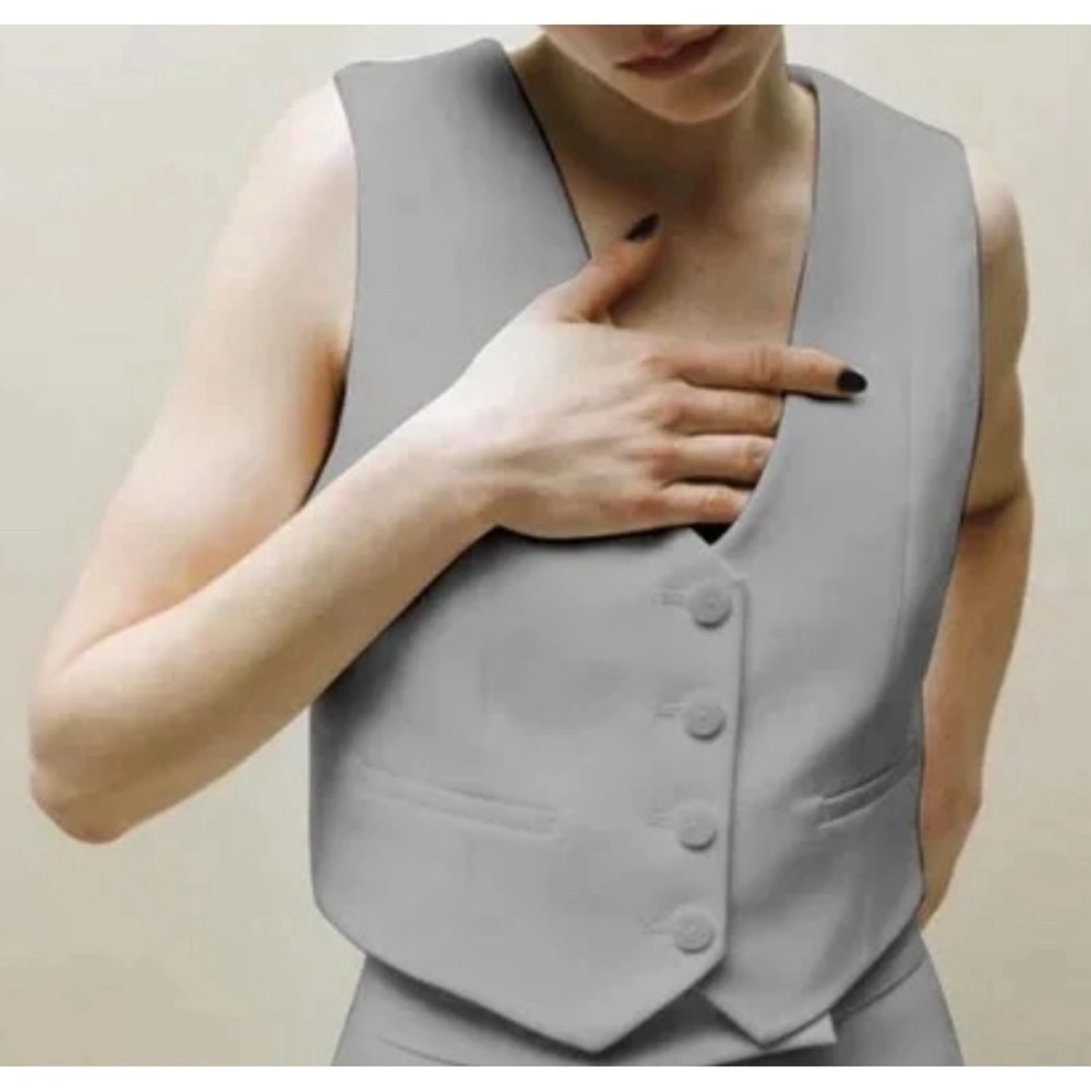 NWOT JASON WU Grey Button-Down Blazer Vest